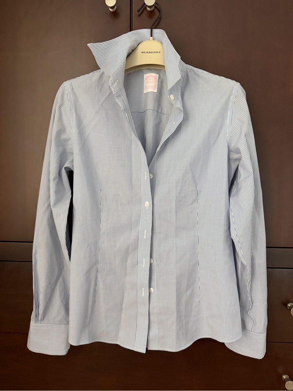 Brooks Brothers pinstripe tailored button down shirt - Petite